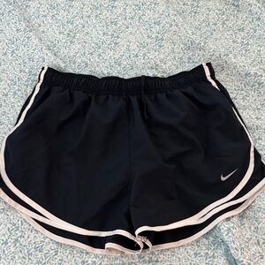 Nike Women's Black and White Dri-Fit Athletic Shorts